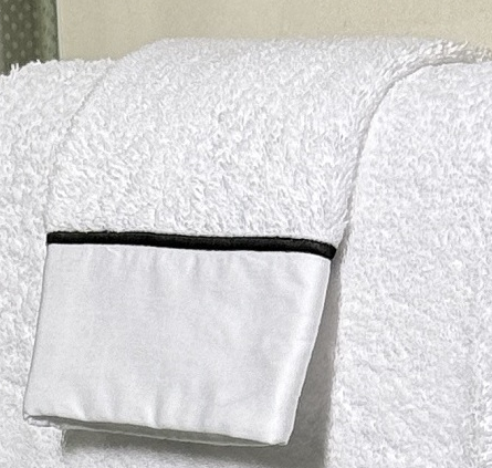 Bath towels. Bath gloves.